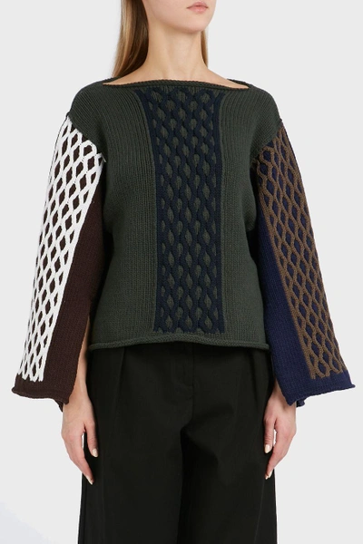 Shop Jw Anderson Cable Knit Wool-blend Jumper