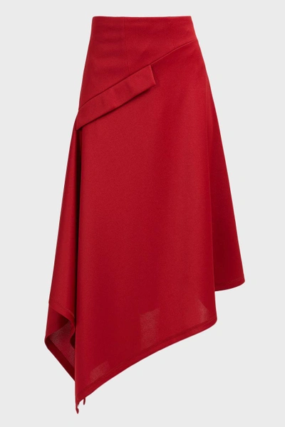 Jw Anderson Opening Ceremony Asymmetric Side Button Skirt In Red | ModeSens