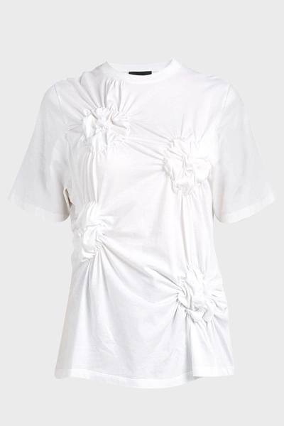 Shop Simone Rocha Flower Smocked Cotton T-shirt