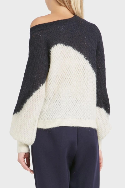 Shop Delpozo Off-shoulder Wool-blend Jumper
