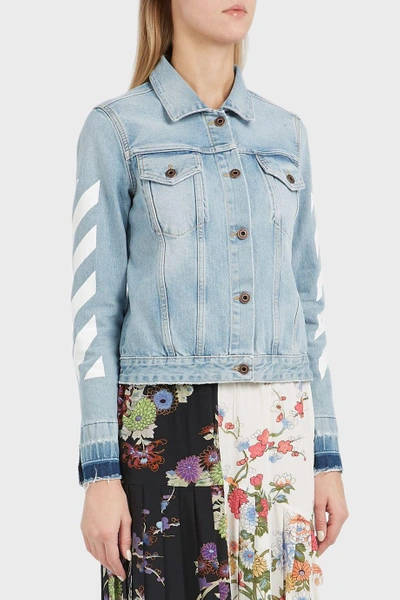 Shop Off-white Core Bleached Denim Jacket