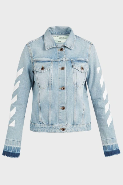 Shop Off-white Core Bleached Denim Jacket