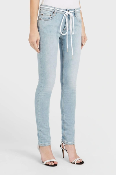 Shop Off-white Skinny Bleached Core Jeans