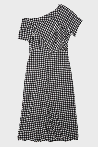 Shop Rachel Comey Pout Gingham Stretch-cloqué Midi Dress