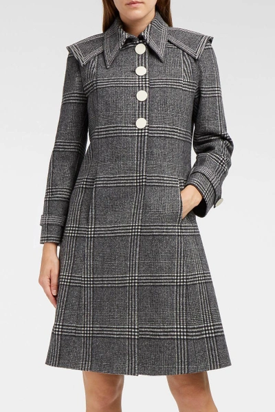 Marco De Vincenzo Checked Wool Coat In Grigio