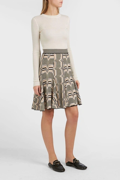 Shop Missoni Greca Knee Length Wool-blend Skirt