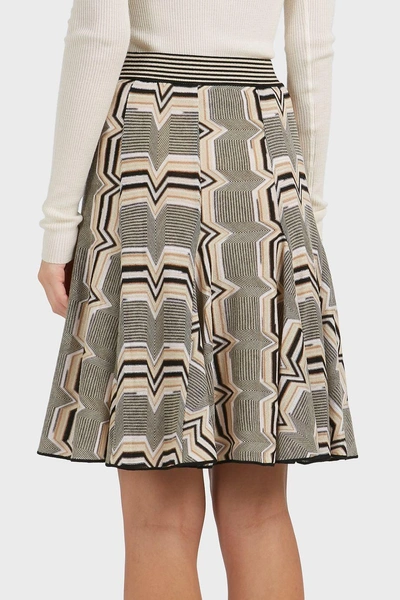 Shop Missoni Greca Knee Length Wool-blend Skirt