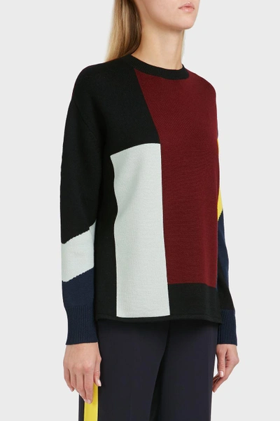 Shop Victoria Victoria Beckham Patchwork Merino Wool Jumper