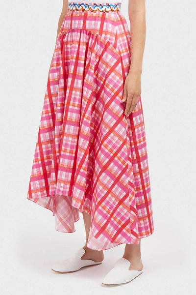 Shop Peter Pilotto Asymmetric Printed Cotton-poplin Skirt