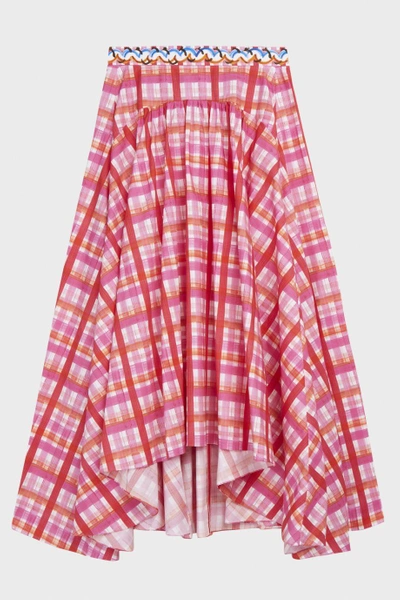 Shop Peter Pilotto Asymmetric Printed Cotton-poplin Skirt