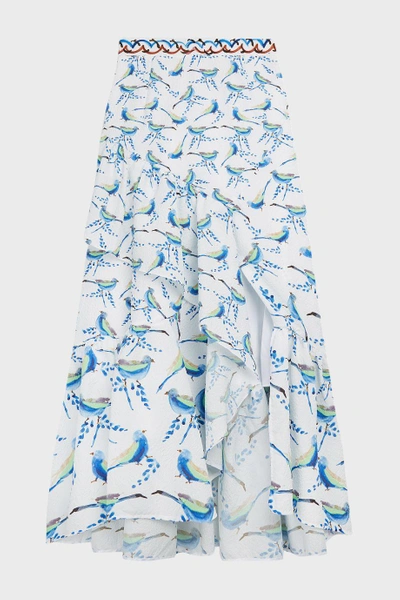 Shop Peter Pilotto Tiered Ruffled Printed Cloqué Maxi Skirt