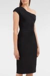 ROLAND MOURET Brattle One-Shoulder Ribbed Stretch-Knit Dress