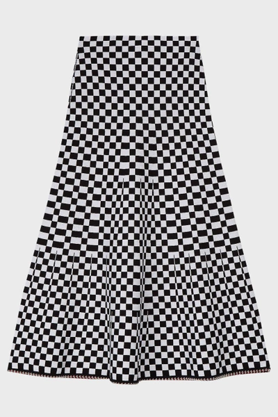 Shop Alexander Wang Ball Chain-trimmed Intarsia Stretch-knit Midi Skirt