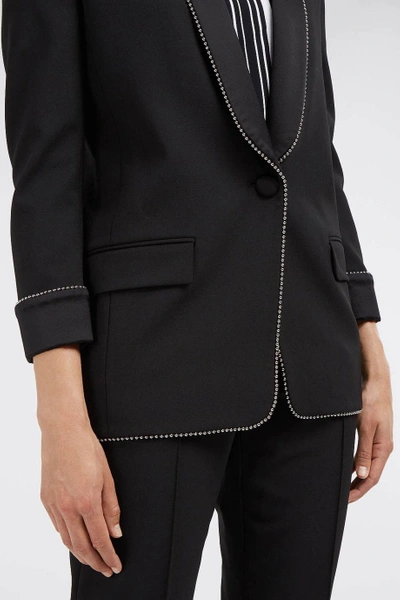 Shop Alexander Wang Ball Chain-trimmed Satin-twill Blazer