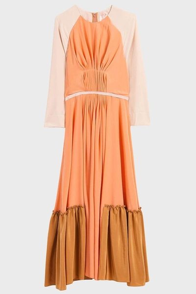 Shop Roksanda Varena Contrasting Panel Silk Dress