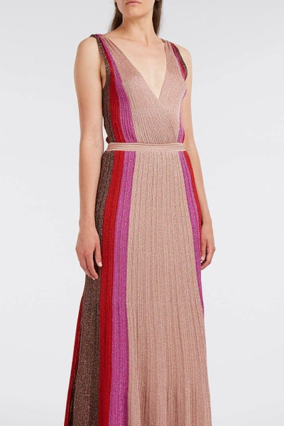 Shop Missoni Metallic Ribbed-knit Maxi Dress
