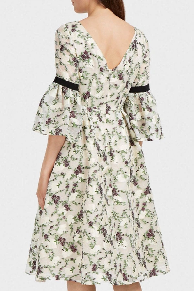 Shop Erdem Aleena Bow-embellished Fil Coupé Dress