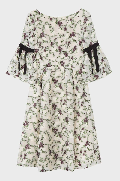 Shop Erdem Aleena Bow-embellished Fil Coupé Dress
