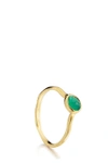 Monica Vinader Siren Small Semiprecious Stone Stacking Ring In Green