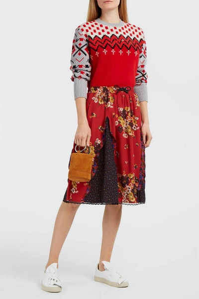 Shop Coach Sequin-embellished Wool And Cashmere-blend Jumper