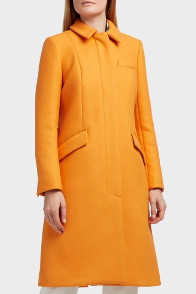 Shop Paul & Joe Bonnie Wool-blend Twill Coat In Orange