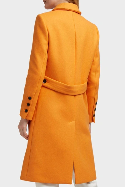 Shop Paul & Joe Bonnie Wool-blend Twill Coat In Orange