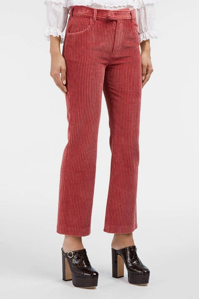 Shop Isabel Marant Reo Cropped Corduroy Trousers