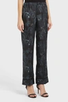 F.R.S FOR RESTLESS SLEEPERS Etere Black Panther Print Silk Trousers