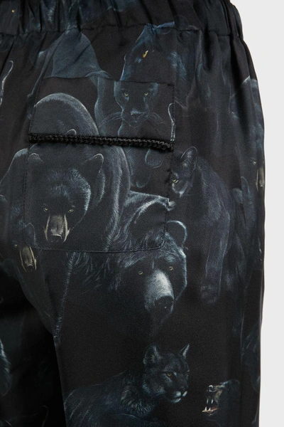 Shop F.r.s For Restless Sleepers Etere Black Panther Print Silk Trousers