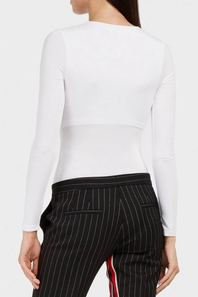 Shop Alexander Wang T Twist-front Stretch-modal Jersey Bodysuit