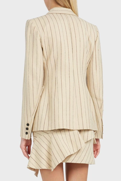 Shop Isabel Marant Kelsey Striped Linen And Wool-blend Blazer