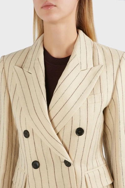 Shop Isabel Marant Kelsey Striped Linen And Wool-blend Blazer