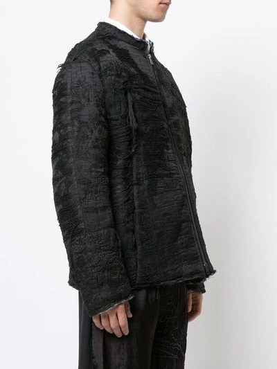 Shop By Walid Faded Distressed Jacket - Black