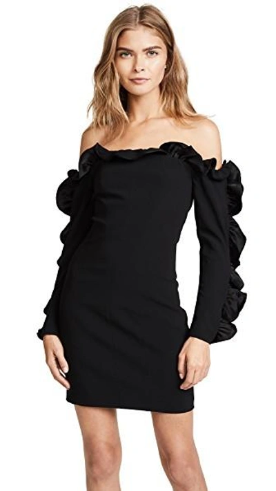 Shop Cinq À Sept Rosemarie Dress In Black/black