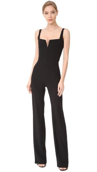 Shop Galvan Signature Corset Jumpsuit In Black