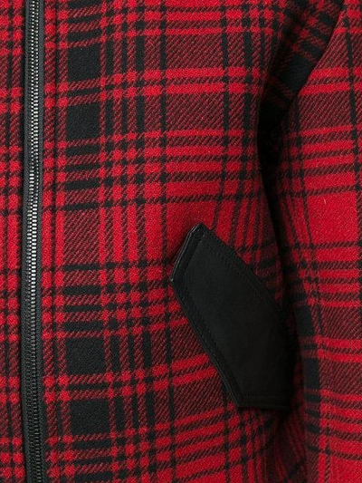 Shop Tommy Hilfiger Checked Bomber Jacket In Red