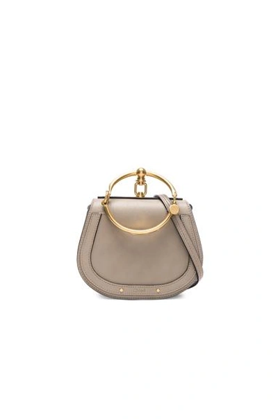 Shop Chloé Chloe Small Nile Bracelet Bag Calfskin & Suede In Grey In Motty Grey