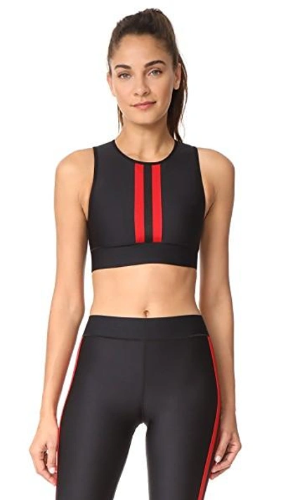 Shop Ultracor Level Matte Collegiate Crop Top In Nero/rouge