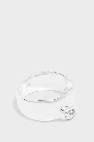 Shop Monica Vinader Siren Wide Band Ring In White