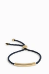 Monica Vinader Engravable Linear Bar Friendship Bracelet In Navy