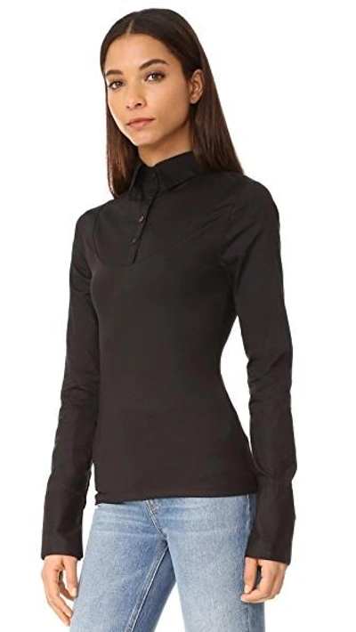 Shop Skinnyshirt Nikki Long Sleeve Shirt In Black