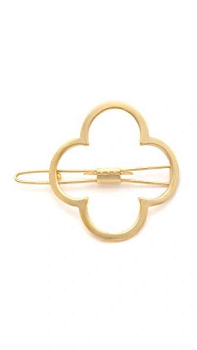 Shop President's The Lucky Charmed Barrette In Gold Matte