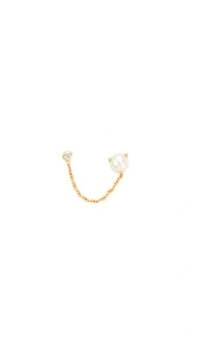 Shop Zoë Chicco 14k Gold Linked Prong Diamond Earring