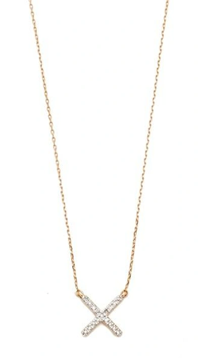 Shop Adina Reyter 14k Gold Pave X Necklace