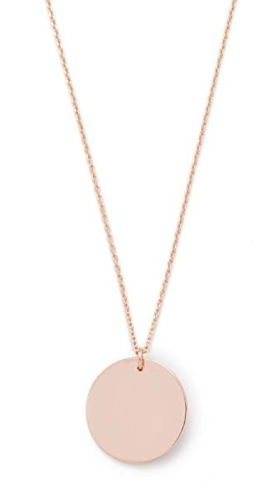 Shop Cloverpost Circle Medallion Necklace In Rose Gold
