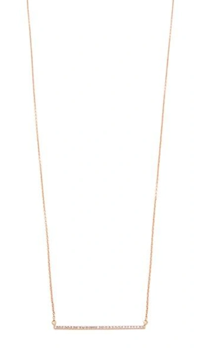 Shop Gabriela Artigas 14k Rose Gold Bar Diamond Necklace