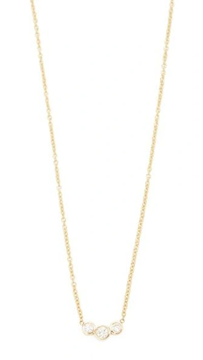Shop Zoë Chicco 14k Gold Diamond Bezel Necklace In Yellow Gold