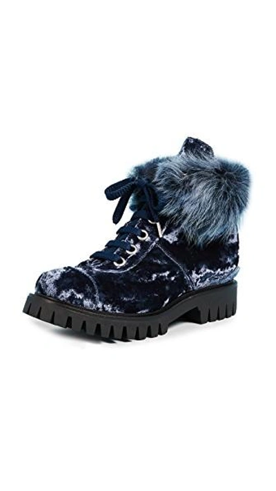 Shop Isa Tapia Ras Combat Boots In Navy