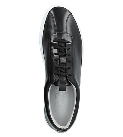 Shop Grenson Sneaker 1 Leather Tennis Trainers In Black