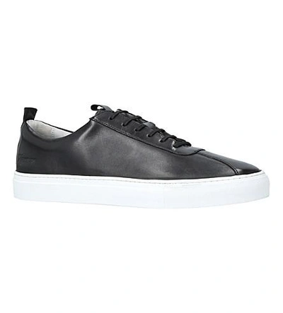 Shop Grenson Sneaker 1 Leather Tennis Trainers In Black